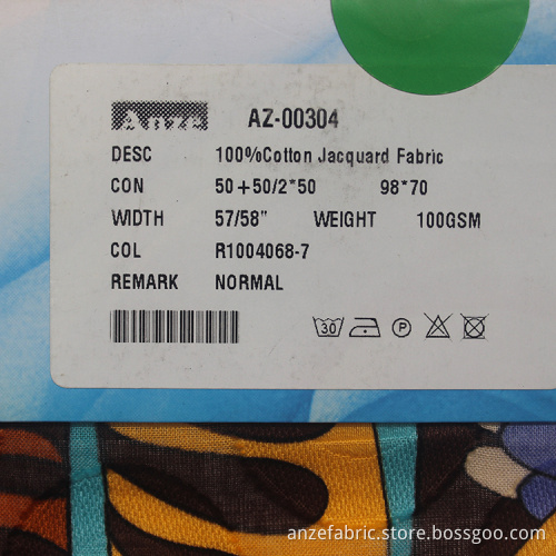 Popular beautiful 100 cotton printed jacquard fabric